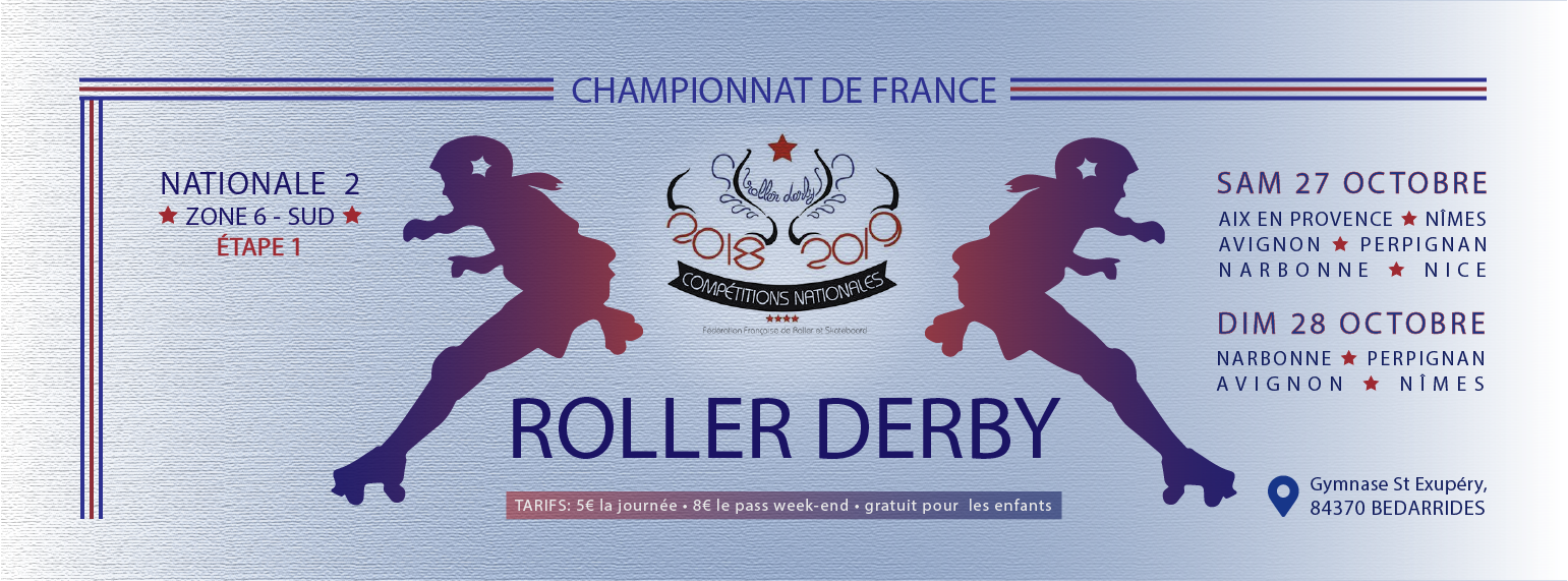 bannière championnat de france roller derby 2018 2019